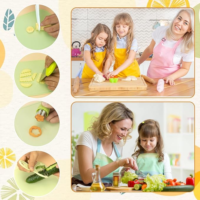 AIXMEET 9PCs Kids Kitchen Accessory Cooking Set