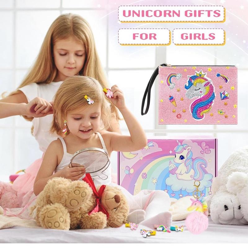 Unicorn DIY Diamond Crafts Bag Kit and Accessories Gift Set