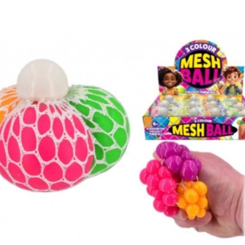 3 Colour Mesh Ball Sensory Squish Toy - Vibrant Squishy Balls for Sensory Play