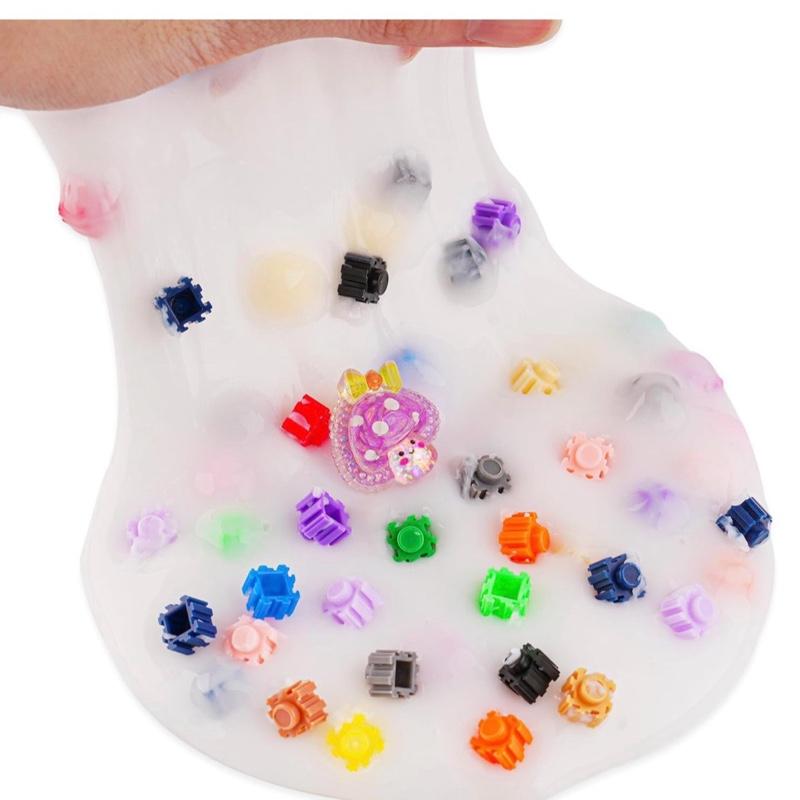 Okaybee Mushroom Rainbow Block Bead Slime Good Stretchy Non-Sticky Crunchy Sensory Toy for Kids & Adults Safe High-Quality Ingredients