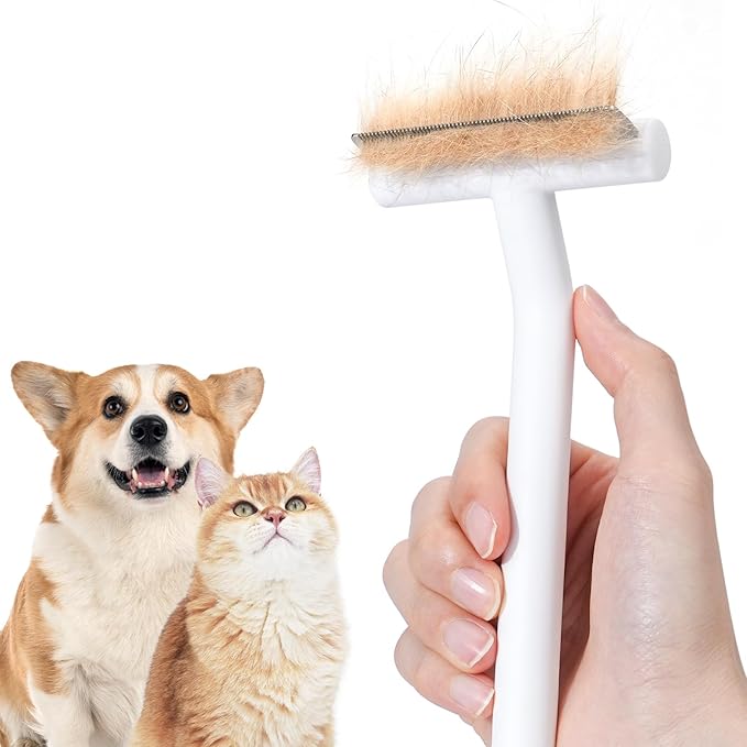 aumuca Pet Comb for Short Haired Cats Dogs, Painless Deshedding Comb with Gentle Tooth, Effectively Remove Loose Hair