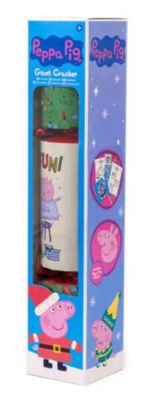Peppa Pig Giant Christmas Cracker - 48cm Cracker Packed with Stickers, Crayons, Colouring Sheets, and Jigsaw Puzzle – Ideal for Boys and Girls