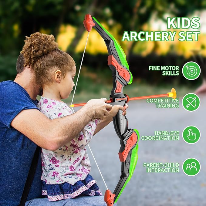 TEMI Light up Bow and Arrow for Kids, Kids Archery Set
