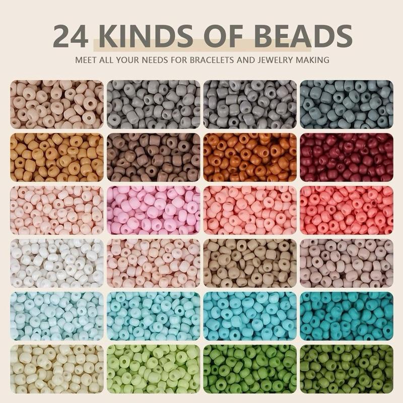 Bracelets Making Kit, 3mm Seed Beads with Letter Beads Pearl for Jewellery Making, 24 Boho Colours Glass Beads Set for DIY Craft Bracelet Necklaces