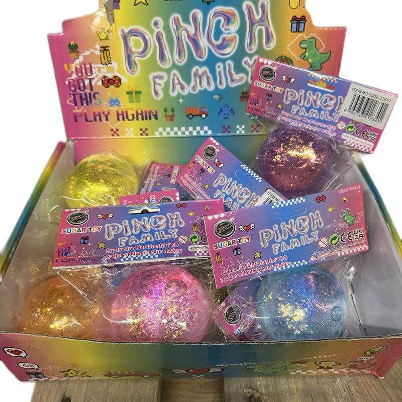 Pinch Family Glitter Sugar Ball Slow Rise Squishy Stress Relief Balls Relaxing Sensory Fidget Toy for Kids