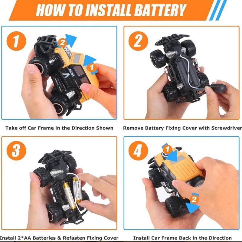 Pup Go Kids Mini RC car Cartoon Remote Control Toy for Kids Age 3+ Exciting Xmas Birthday Gift with Rock Climbing Design