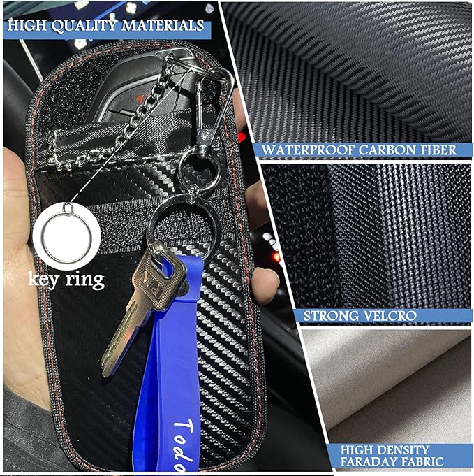 Faraday Pouch - 2 Pack Car Key Signal Blocking Bag - RFID Protection