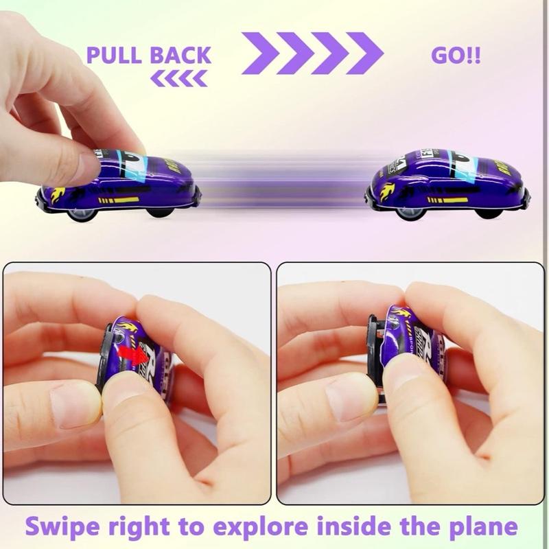 30 Pcs Mini Pull Back Car Toys for Kids - Friction Powered Cartoon Pull Back Racing Vehicles