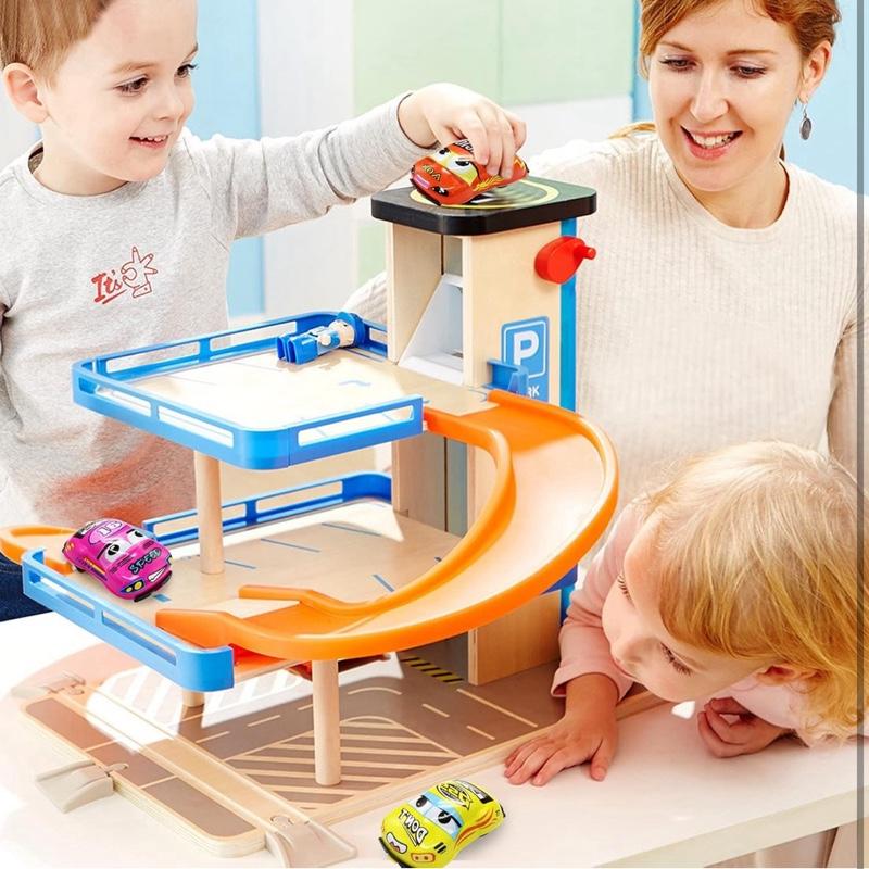 30 Pcs Mini Pull Back Car Toys for Kids - Friction Powered Cartoon Pull Back Racing Vehicles