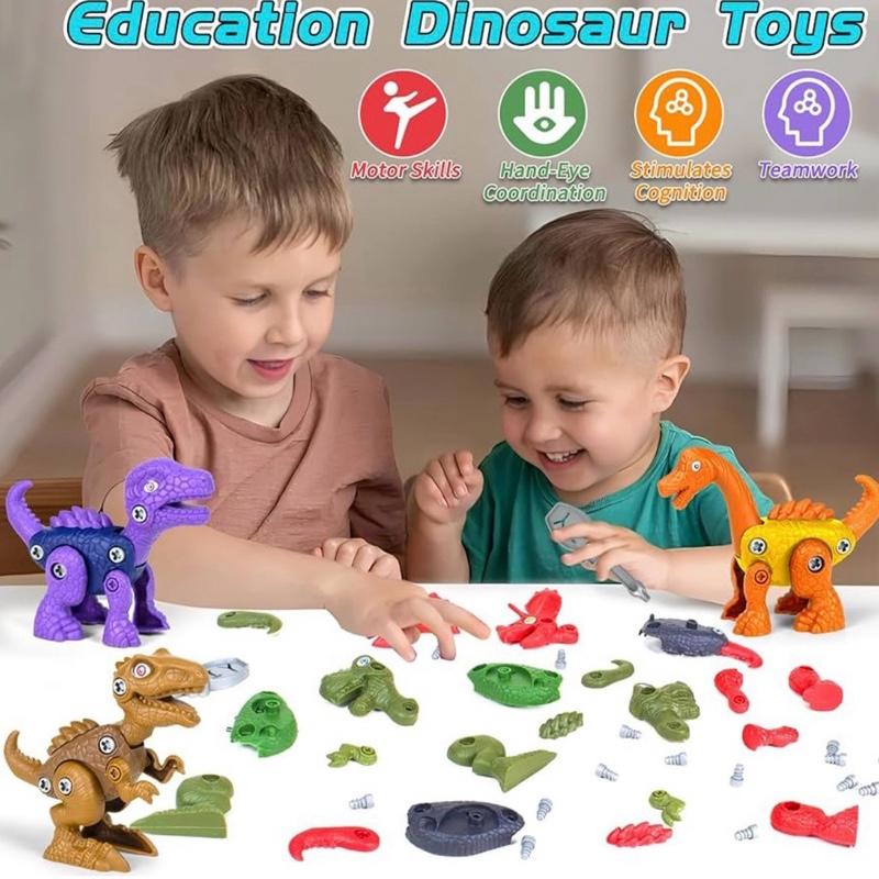 Take Apart and build Dinosaur Toys for Boys Girls Age 3+ Educational STEM Gifts Great for Montessori Toy in Assorted Colours with Detachable Parts