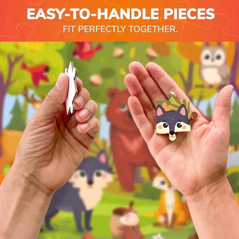 QUOKKA Enchanted Forest Sunset Jigsaw Puzzles For 3-5 Year Olds 30 Pieces Educational Toys Learning Animals Gift For Kids