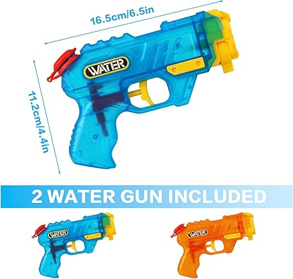 ZALAON Water Guns,2 Pack Small Pistol Guns Water Gun Bath Toy Kids Outdoor Beach Toy Pool Party Summer Water Fighting Toys