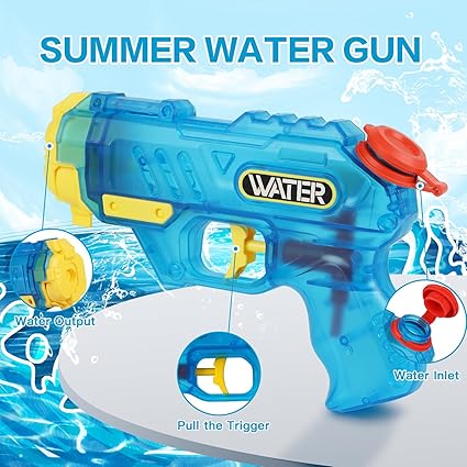 ZALAON Water Guns,2 Pack Small Pistol Guns Water Gun Bath Toy Kids Outdoor Beach Toy Pool Party Summer Water Fighting Toys