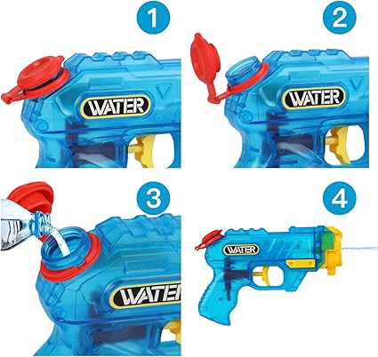 ZALAON Water Guns,2 Pack Small Pistol Guns Water Gun Bath Toy Kids Outdoor Beach Toy Pool Party Summer Water Fighting Toys