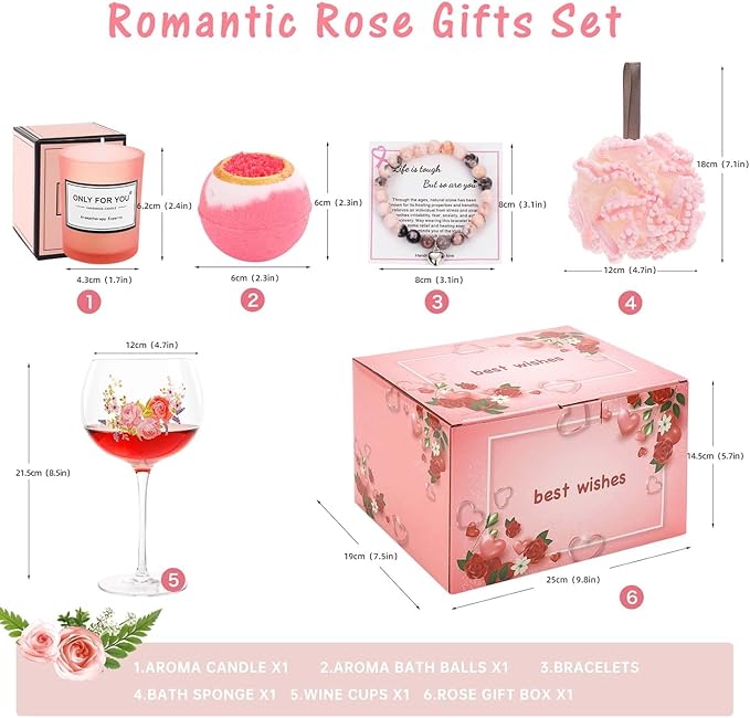 Unique Gift For Mum With 700ml Large Flower Gin Balloon Glass