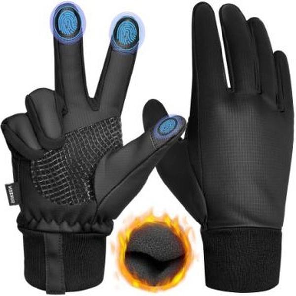 Winter Thermal Gloves for Men Women, Warm Windproof Running Gloves, Thickened Fleece Lining, Anti-Slip Touchscreen Gloves for Outdoor