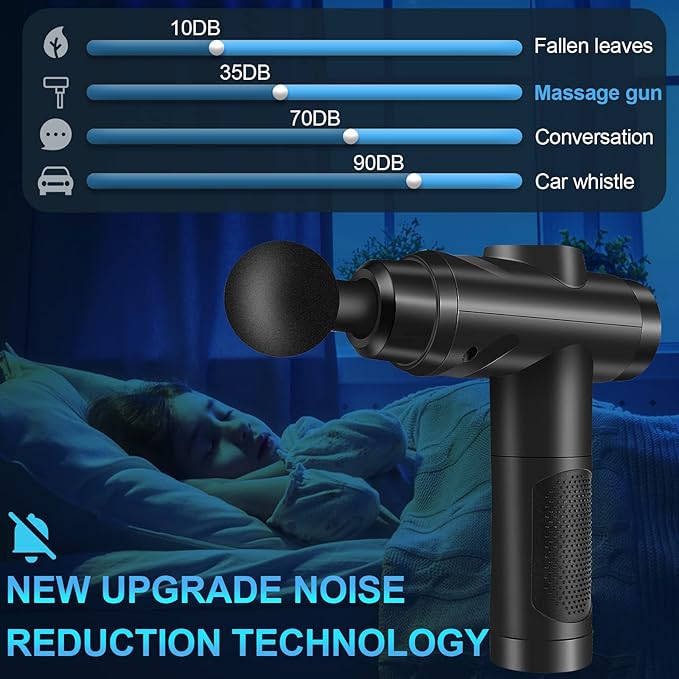 Massage Gun Deep Tissue, Muscle Percussion Massager with 30 Speeds Quiet Hand Massagers with LCD Touch Screen 10 Heads for Shoulder Body Back Relaxation