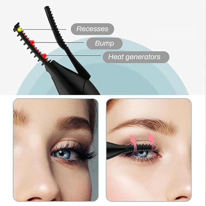 Mini Heated Eyelash Curler, USB Rechargeable Finalize Eyelash Beauty Tool