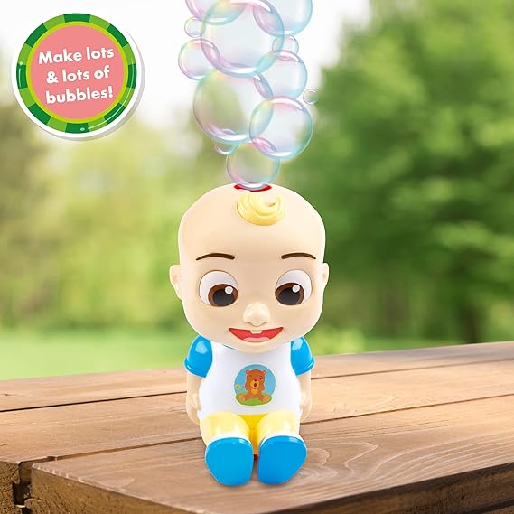 Cocomelon JJ Design Bubble Maker Machine Blower With Bubble Solution Non Spill Childrens 3+