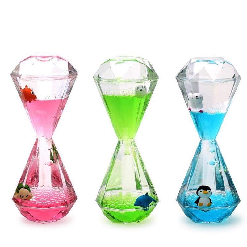 Fun2Learn Sensory Toy for Relaxation Motion Timer Colour Lava Lamp 3 Pack Incredibly Effective Calming Stress Relief Hourglass Toy Liquid Motion Bubbler