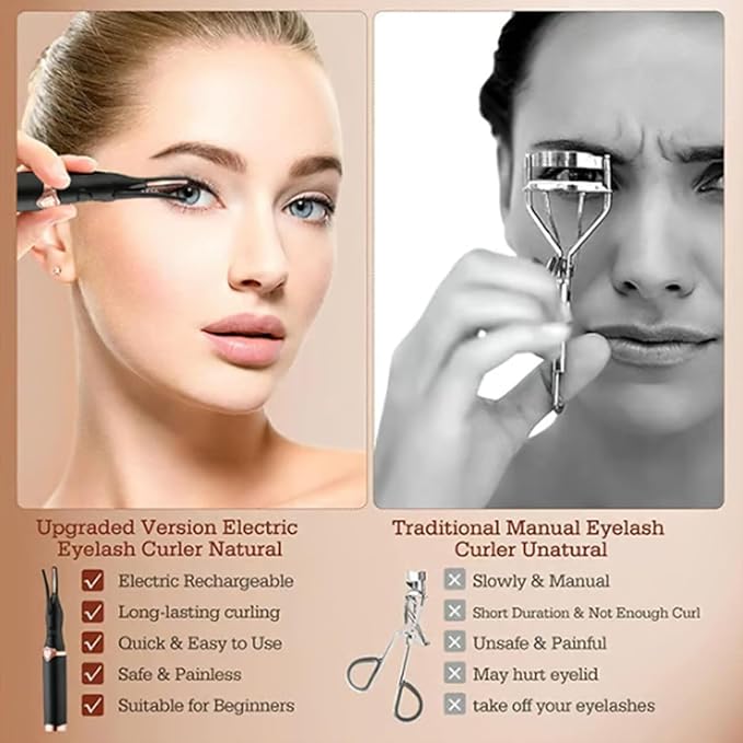 Mini Heated Eyelash Curler, USB Rechargeable Finalize Eyelash Beauty Tool