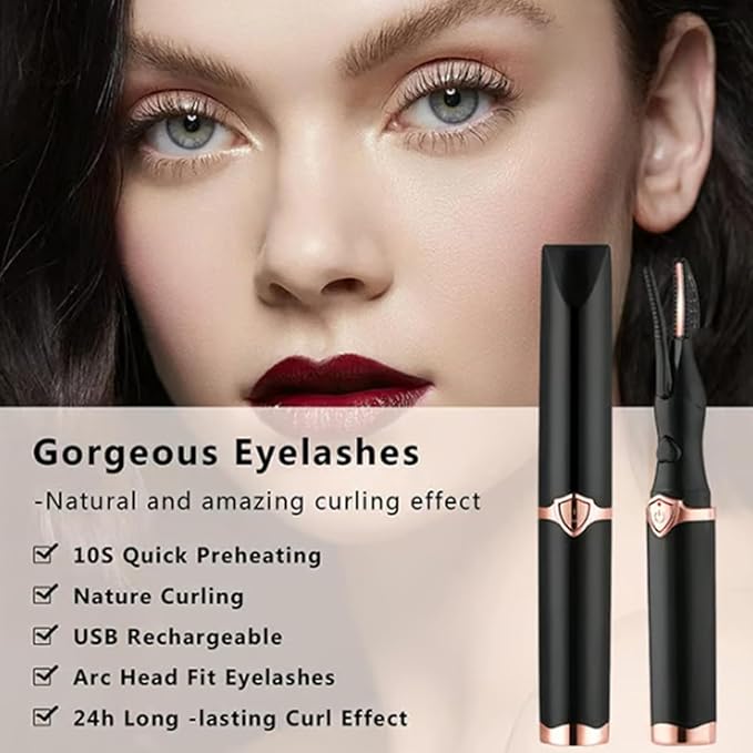 Mini Heated Eyelash Curler, USB Rechargeable Finalize Eyelash Beauty Tool