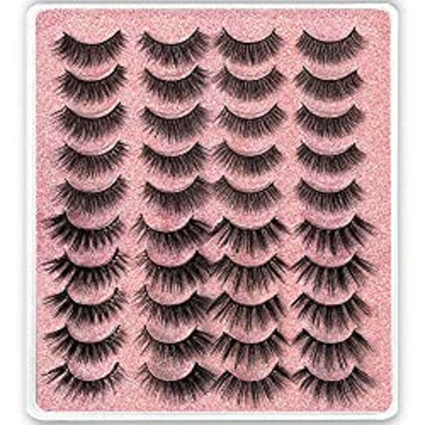 20 Pairs False Eyelashes 3D Faux Mink Lashes Natural Look Wispy Fake Eyelashes ALPHONSE 16-20MM Fluffier Volume Long Thick Lashes Pack 5 Styles Mixed