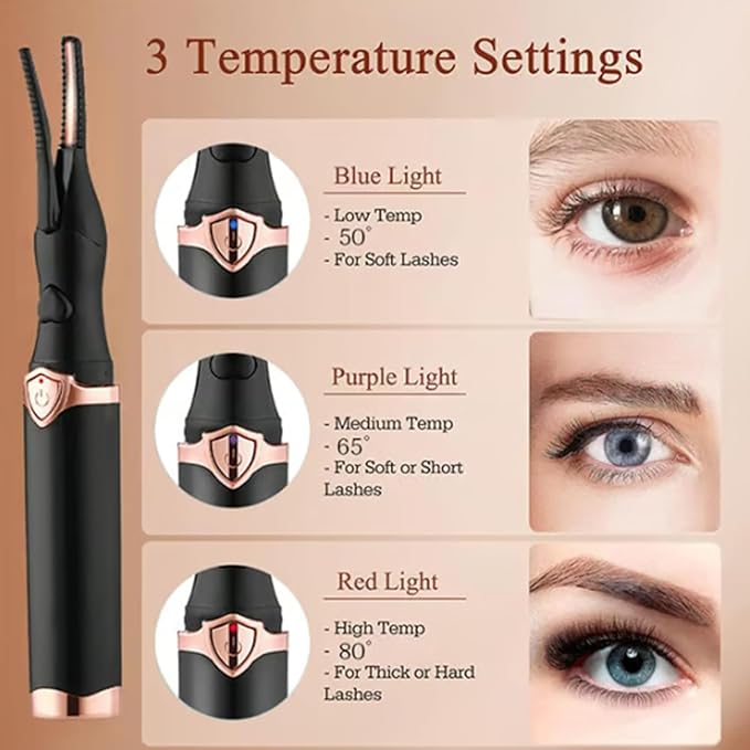 Mini Heated Eyelash Curler, USB Rechargeable Finalize Eyelash Beauty Tool