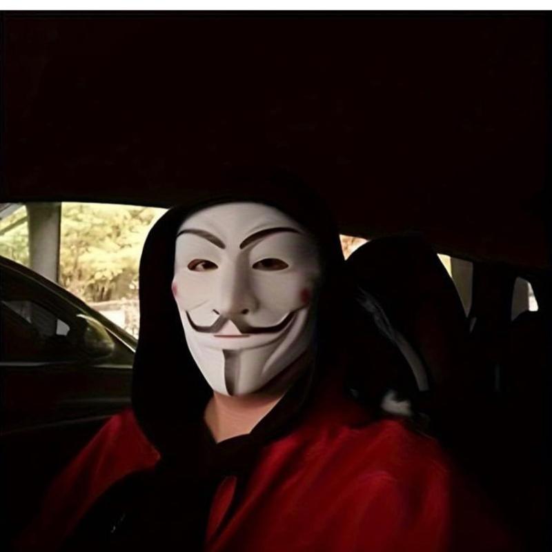 Boolavard Hackers Mask White V for Vendetta Halloween Face Mask Costume Cosplay Party