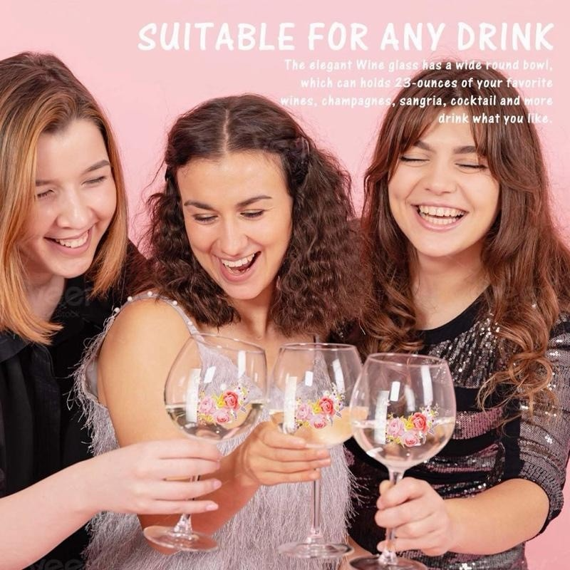 Unique Gift For Sister With 700ml Large Flower Gin Balloon Glass
