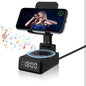 Bluetooth Speaker, Electronic Gadgets with Wireless Charger & Alarm Clock, with Type-C Interface, Foldable Angle & Height Phone Charger Stand with Sound Amplifier, Gifts for Men, Women