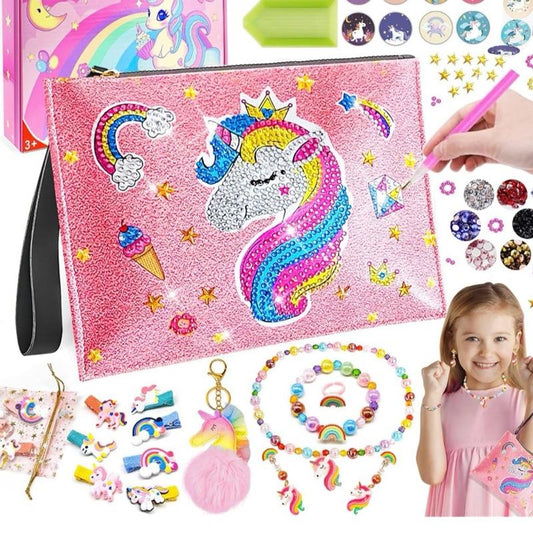 Unicorn DIY Diamond Crafts Bag Kit and Accessories Gift Set