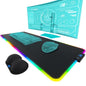 Everlasting Comfort Large Gaming Mouse Pad XL Extra Long Desk Pad with Wrist Rest 15 Coloru Modes 2 Brightness Levels RGB LED Light Mat for Gamers