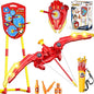 2-in-1 Bow and Arrow Set for Kids, Shield Archery Shooting Game Includes 1 Bow with Lights, 10 Suction Cups Arrows and Quiver, 1 Standing Targets