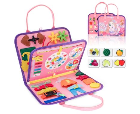 Busy Board, 20-in-1 Toddler Toy, Sensory Toy, Activity Board for Learning Fine Motor Skills, Preschool, Educational Toy, Gift for Boys and Girls