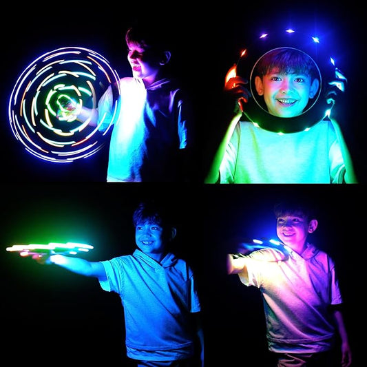 TOSY Flying Ring - 12 LED Super Bright Lightweight Toy 3-pack