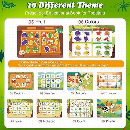 Busy Book, Farm Theme Activity Books - Kids Learning Educational Autism Sensory
