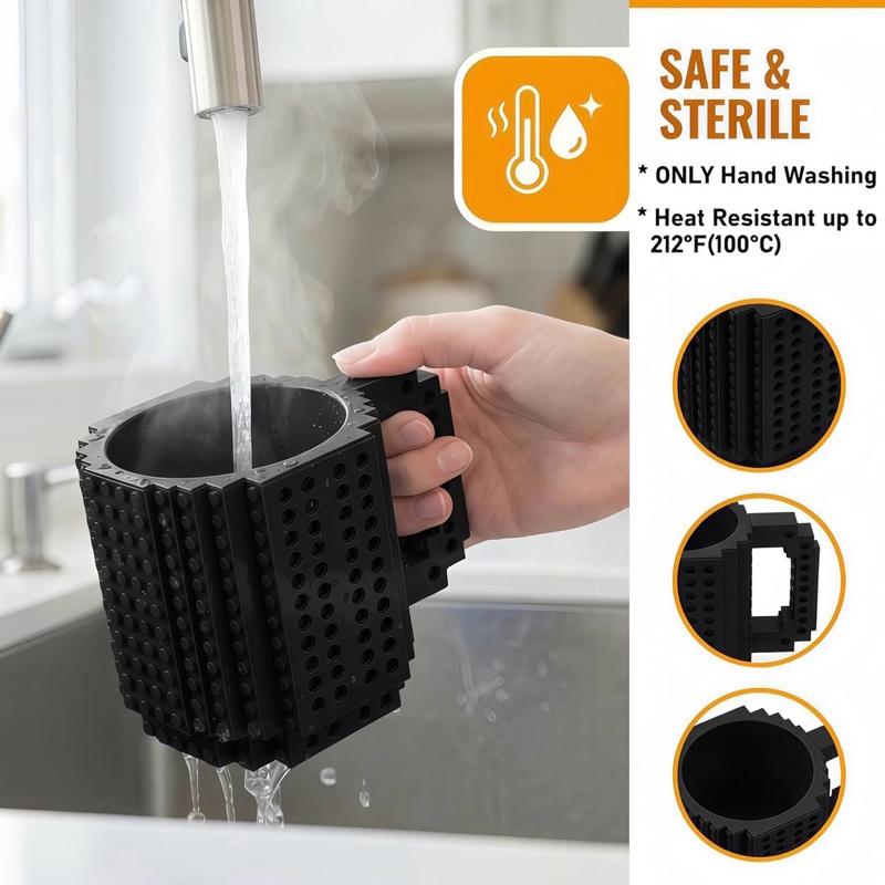 Build-On Brick Mug, DIY Creative Coffee Mugs