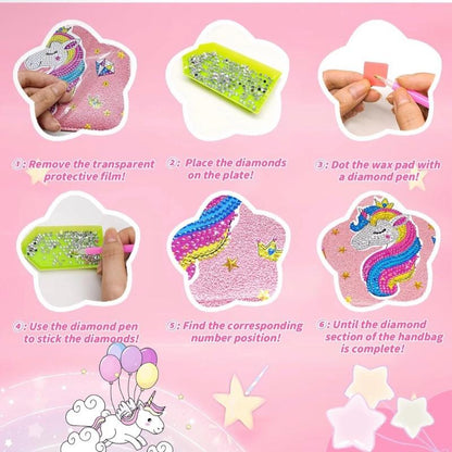 Unicorn DIY Diamond Crafts Bag Kit and Accessories Gift Set
