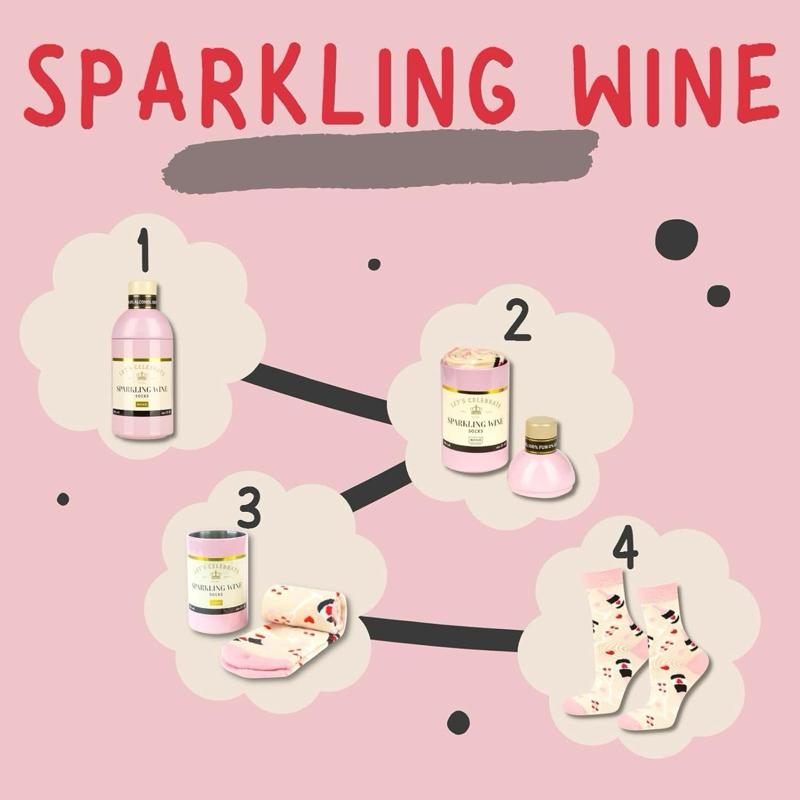 SOXO Let's Celebrate Sparkling Wine Socks - Funny Gifts for Women Colourful Socks Ladies' Drinks