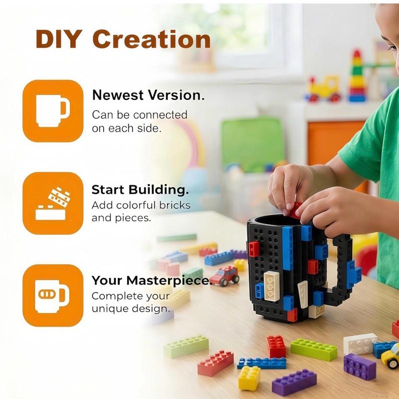 Build-On Brick Mug, DIY Creative Coffee Mugs