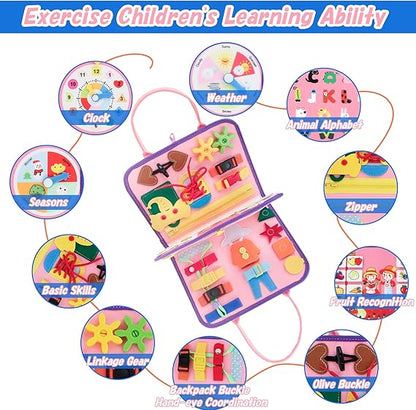 Busy Board, 20-in-1 Toddler Toy, Sensory Toy, Activity Board for Learning Fine Motor Skills, Preschool, Educational Toy, Gift for Boys and Girls