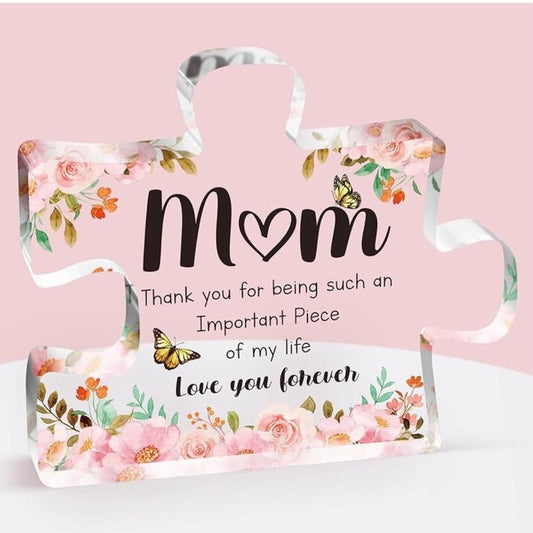 Gifts for Mum - Acrylic plaque Puzzle, Touching Sayings Engraved