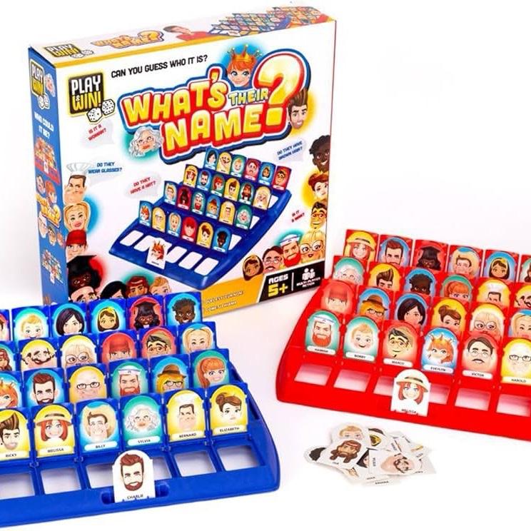 What's Their Name Classic Boardgame - The Classic Face Elimination Game for 2 Players Ages 5+