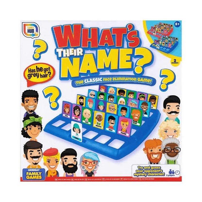 What's Their Name Classic Boardgame - The Classic Face Elimination Game for 2 Players Ages 5+