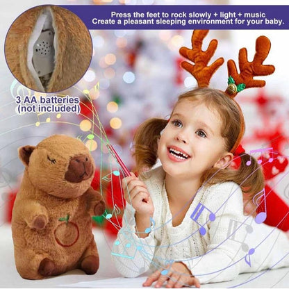 Soothing Breathing Capybara Relief Bear with Motion/Music Brown or Pink Otter Anxieties Relief Stuffed Plush Animal