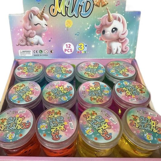 Crystal mud slime with care bears charm