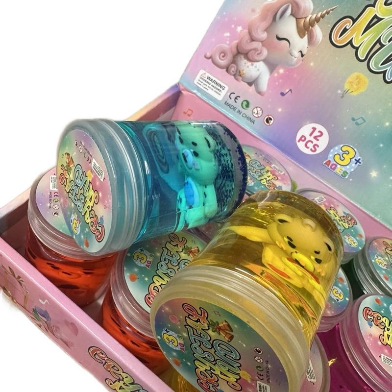 Crystal mud slime with care bears charm