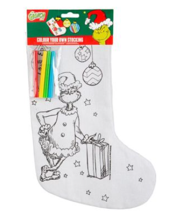 The Grinch Colour Your Own Stocking - White