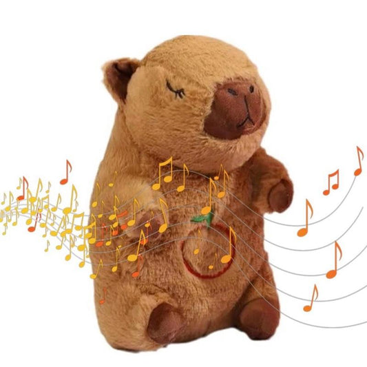 Soothing Breathing Capybara Relief Bear with Motion/Music Brown or Pink Otter Anxieties Relief Stuffed Plush Animal